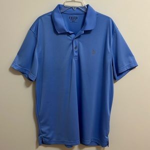 IZOD golf mens grid polo shirt blue short sleeve size XL pullover casual classic